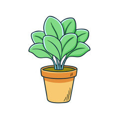 Fototapeta premium potted plant vector icon, spring vector illustration - simple illustration of potted plant perfect for logos, and spring -themed designs.