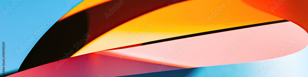 Poster abstract composition of overlapping colored shapes