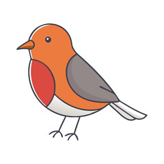 robin bird vector icon, spring vector illustration - simple illustration of robin bird perfect for logos, and spring -themed designs.