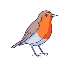 robin bird vector icon, spring vector illustration - simple illustration of robin bird perfect for logos, and spring -themed designs.