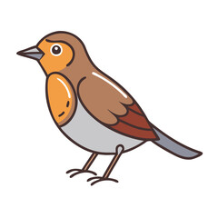 robin bird vector icon, spring vector illustration - simple illustration of robin bird perfect for logos, and spring -themed designs.