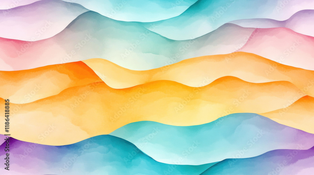 Poster seamless pattern, a dreamy pastel tone background featuring abstract waves, suitable for high fideli