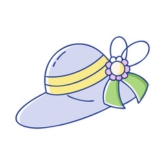 spring hat vector icon, spring vector illustration - simple illustration of spring hat perfect for logos, and spring -themed designs.