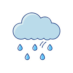 spring rain cloud vector icon, spring vector illustration - simple illustration of spring rain cloud perfect for logos, and spring -themed designs.
