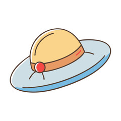 straw hat vector icon, spring vector illustration - simple illustration of straw hat perfect for logos, and spring -themed designs.