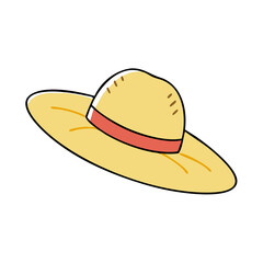 straw hat vector icon, spring vector illustration - simple illustration of straw hat perfect for logos, and spring -themed designs.