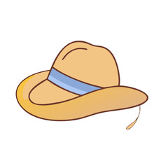 straw hat vector icon, spring vector illustration - simple illustration of straw hat perfect for logos, and spring -themed designs.