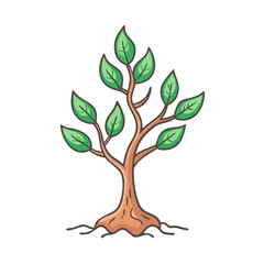 tree sapling vector icon, spring vector illustration - simple illustration of tree sapling perfect for logos, and spring -themed designs.