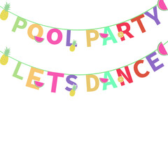 Colorful decorative pool party element vector design for carnival party, cocktail night, haldi by the pool, hanging decor for wedding haldi mehendi ceremony invitation design 