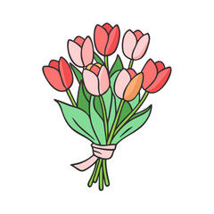 tulip bouquet vector icon, spring vector illustration - simple illustration of tulip bouquet perfect for logos, and spring -themed designs.