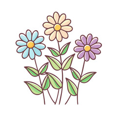 wildflowers vector icon, spring vector illustration - simple illustration of wildflowers perfect for logos, and spring -themed designs.