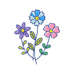 wildflowers vector icon, spring vector illustration - simple illustration of wildflowers perfect for logos, and spring -themed designs.