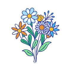 wildflower bouquet vector icon, spring vector illustration - simple illustration of wildflower bouquet perfect for logos, and spring -themed designs.