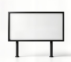 Blank billboard mock-up. Empty outdoor advertisement space. Horizontal design template. Modern commercial promotion. Large blank sign isolated on white background. Empty display for advertising