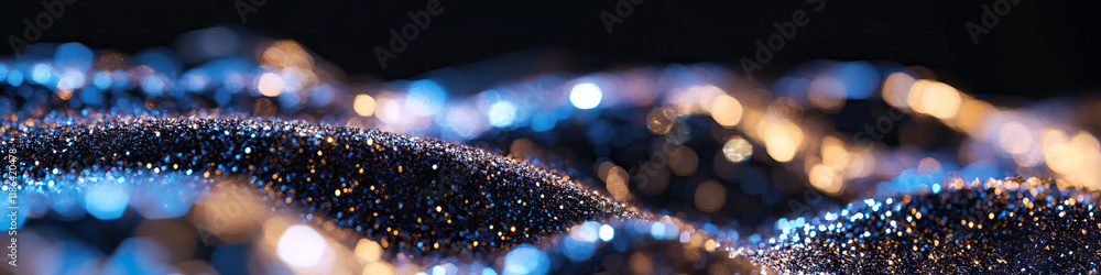 Poster abstract image of illuminated glittering particles