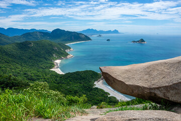 Landscape of Guaratiba neighborhood and it's beaches from the Telegraph Stone - Rio de Janeiro, Brazil