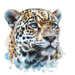 Fototapeta premium Realistic Portrait of a Jaguar Against a Clean transparent background in High Detail and Vivid Colors