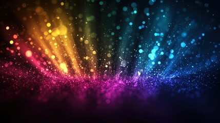 Fototapeta premium Vibrant abstract light rays with sparkling bokeh effect