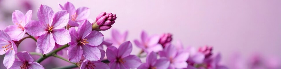 Pastel lilac flowers in a whimsical arrangement, natural, lilac
