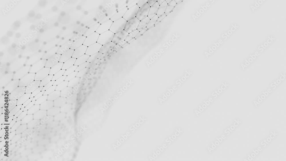 Poster Minimalist Molecular Network Structure with Hexagonal Pattern