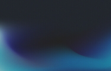 Light and dark Blue glow grainy abstract black background. 4K Digital grainy gradient. Grainy noise texture poster header cover wallpaper banner backdrop design template.