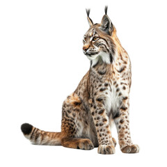 Obraz premium Photorealistic Lynx Isolated on Clean transparent background with Natural Details and Realistic Features