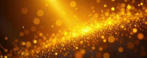 Obraz premium Radiant yellow particles fill the void with light, yellow, vibrance