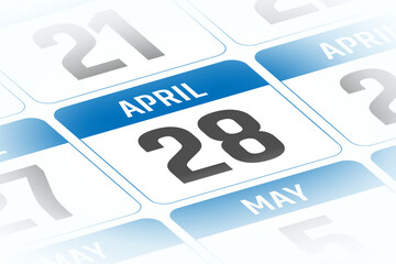 28 April calendar day vector illustration