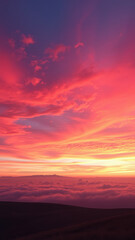 Fototapeta premium A kaleidoscope of colors dances across the horizon as the day comes to a close, gradient effects, , warm light, colorful hues, relaxing scene