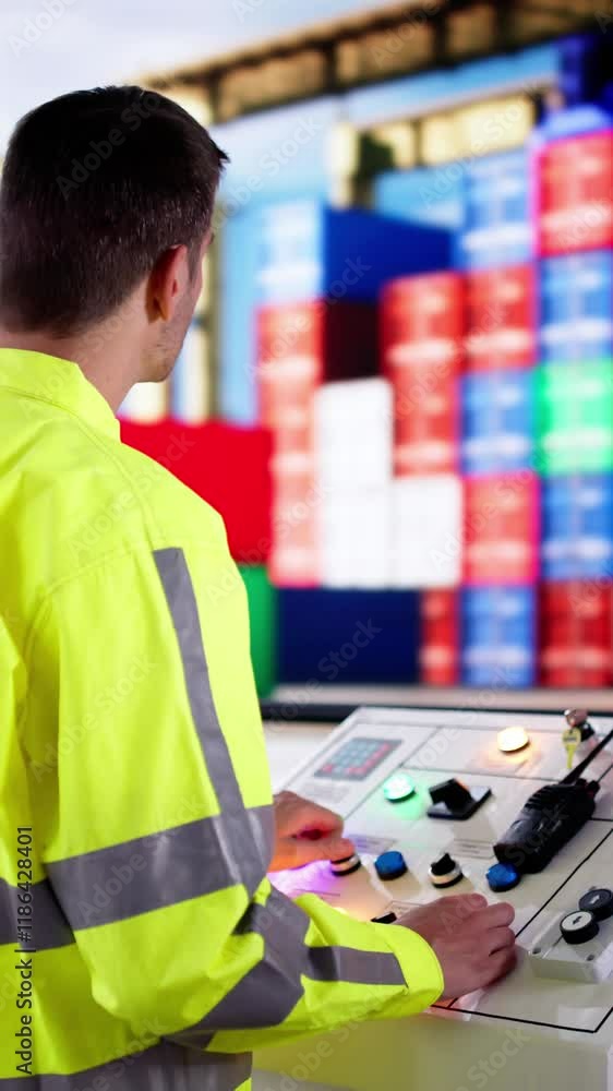 Poster logistic ship port control panel
