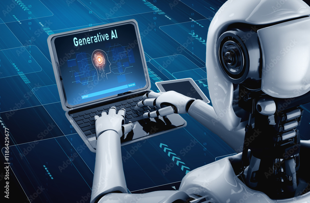 Poster generative ai virtual assistant tools for prompt engineer and end user snugly 3d illustration
