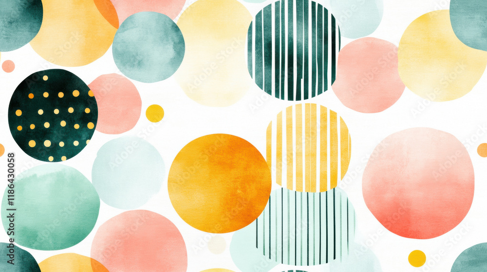 Poster seamless pattern, a whimsical pastel tone background featuring abstract patterns, ideal for creative
