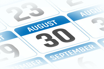 Naklejka premium 30 August calendar day vector illustration