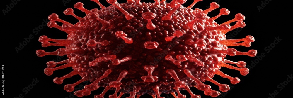 Poster detailed 3d visualization showcases viral structure with capsid, spikes, and rna strands illuminated