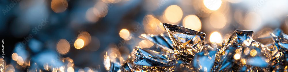 Poster ice shards with bokeh lighting