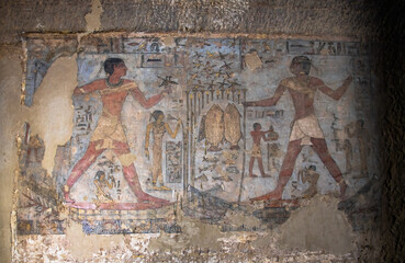 Ancient egyptian Tombs of the Nobles in Aswan, Egypt