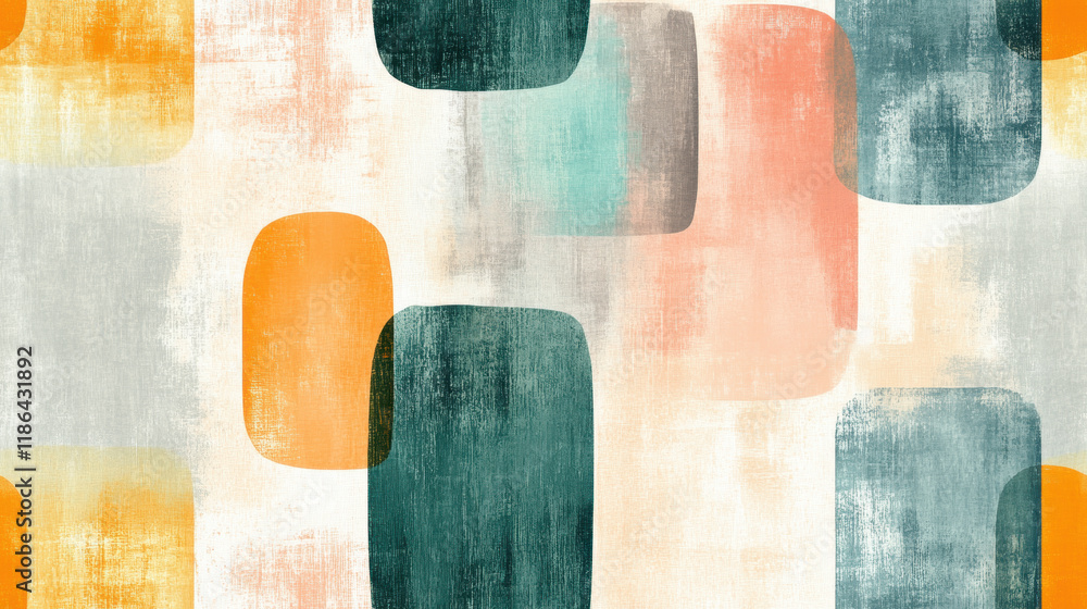 Poster seamless pattern, an artistic pastel-toned background image featuring abstract elements, designed fo