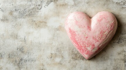 Pink Heart with Mottled Texture on Matching Background