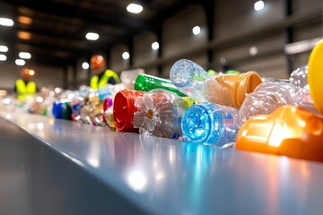 Gran vertedero bajo un cielo claro con diversos residuos visibles y trabajadores en acción