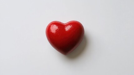 Fototapeta premium Close-Up of Glossy Red 3D Heart on Light Background