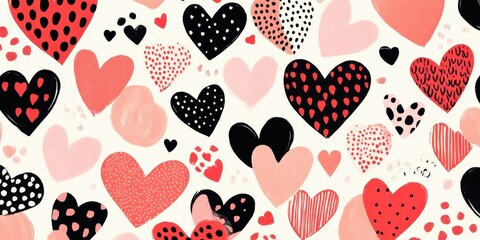 Artistic Love and Hearts Design with Abstract Geometric Patterns for Romantic and Wedding Celebrations