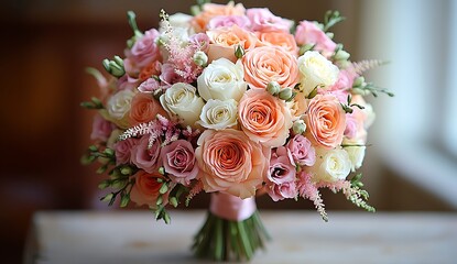 Obraz premium Bouquet of Flowers on a Table