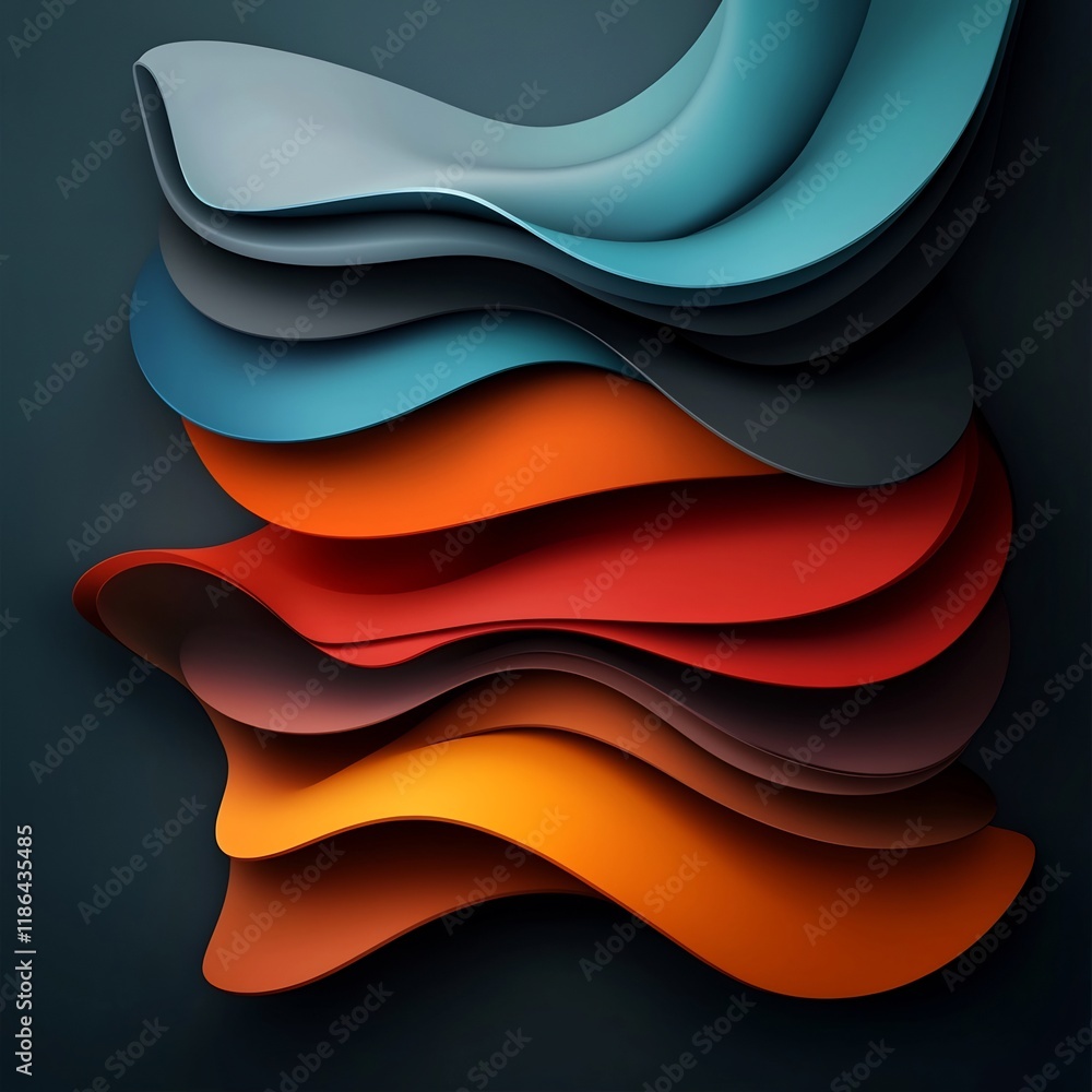 Poster mesmerizing chromatic distortions in flowing iridescent abstract design captivating generative art w