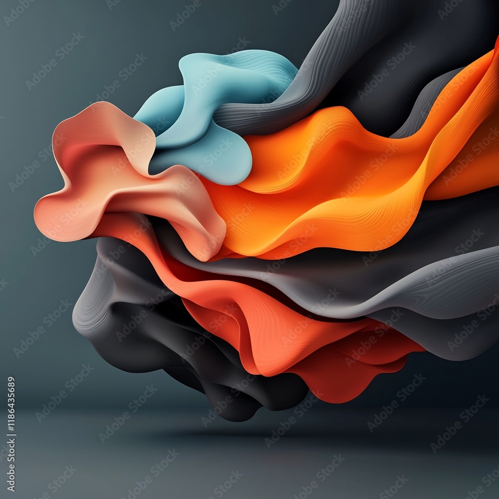 Poster mesmerizing abstract background design featuring flowing iridescent shapes with a captivating displa