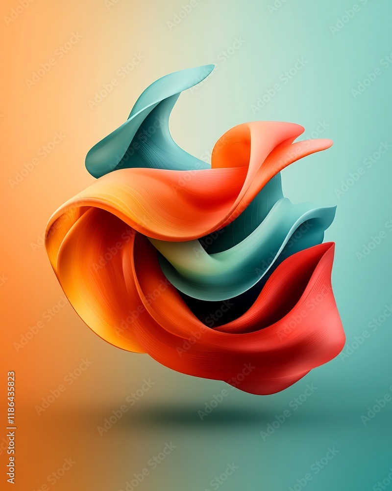 Poster mesmerizing iridescent swirl an abstract chromatic interplay of flowing shapes and shimmering layers