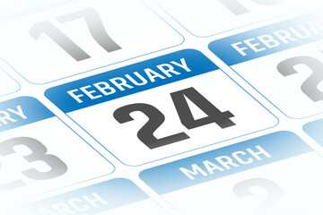 24 February calendar day vector illustration