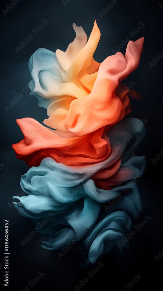 Poster mesmerizing iridescent shape in a mystical ethereal composition of hypnotic light and color captivat
