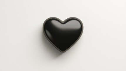 Floating 3D Dark Heart on Light Gray Background