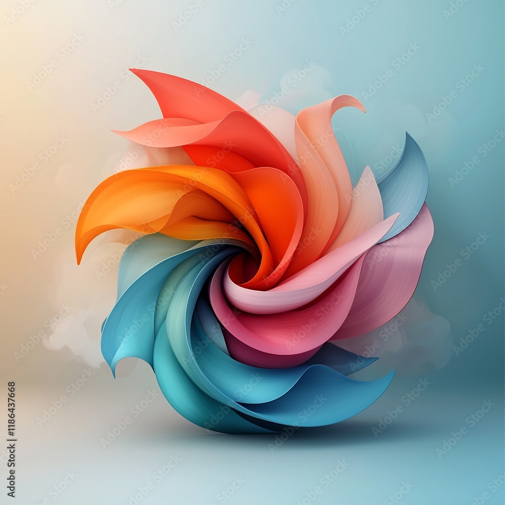 Poster captivating iridescent swirl a visually striking abstract digital showcasing a mesmerizing tie dye p