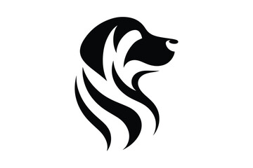 dog face silhouette vector icon 